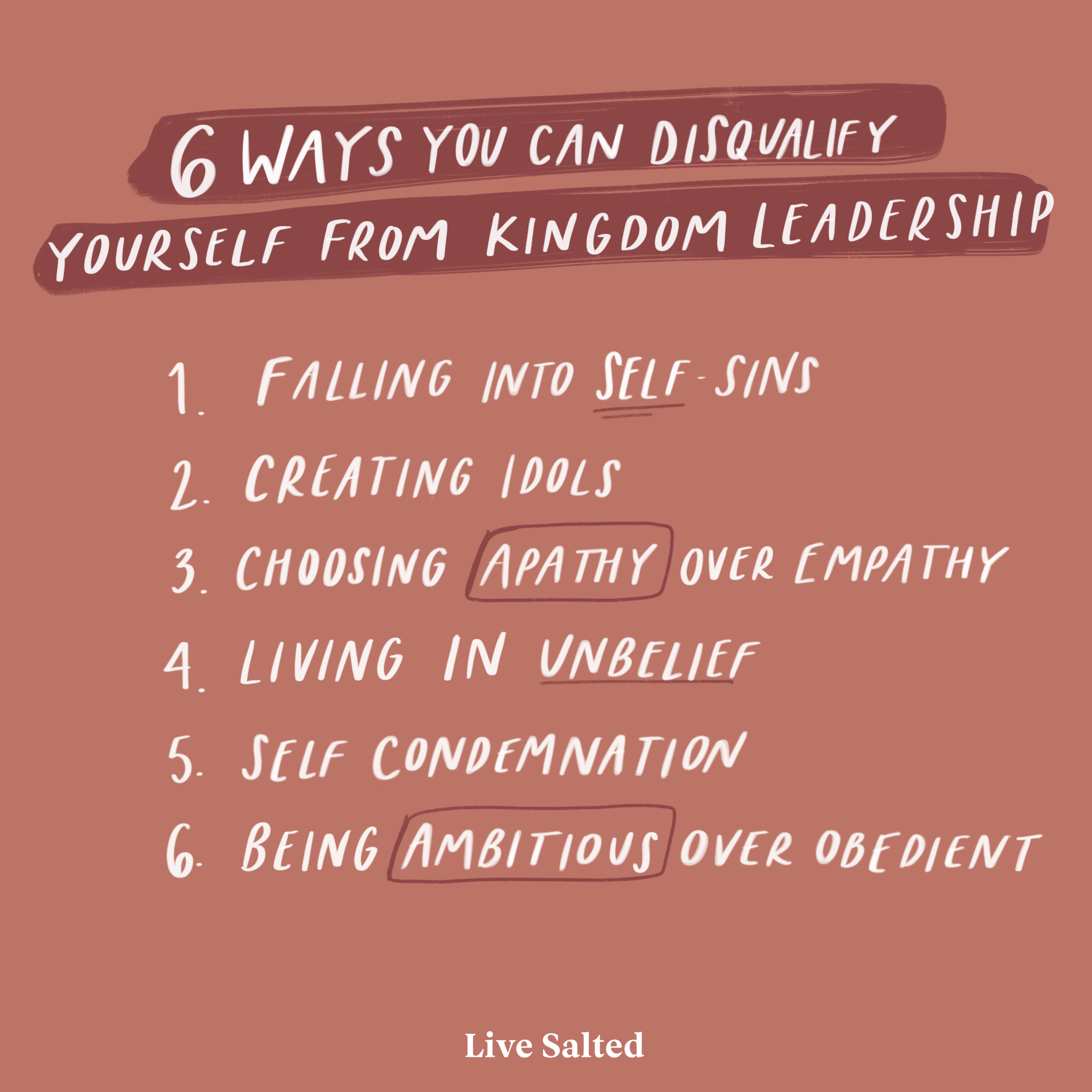 You Can Disqualify Yourself from Leadership, Here&#39;s 6 Reasons How - Live Salted