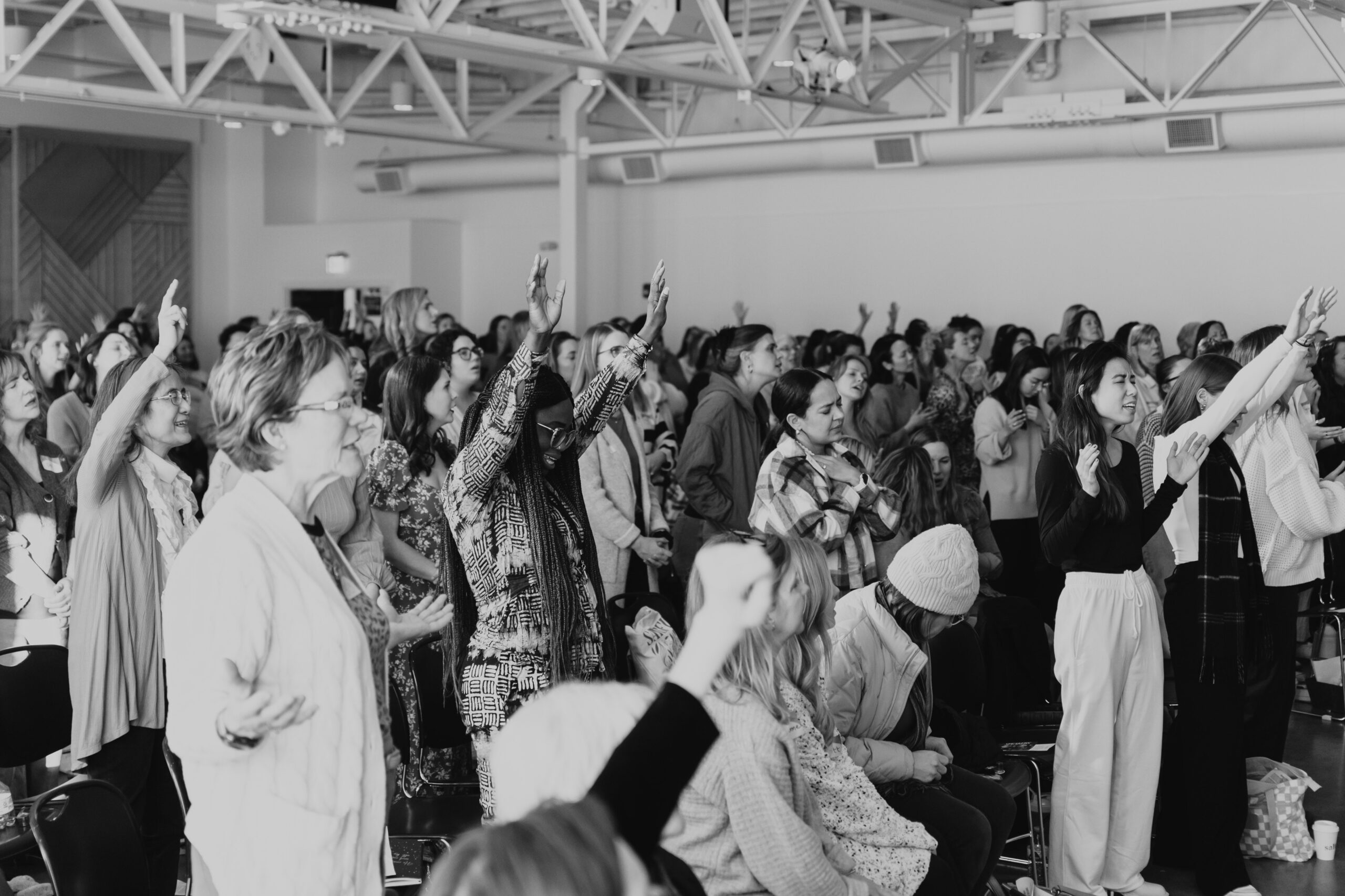 intergenerational women worshipping God